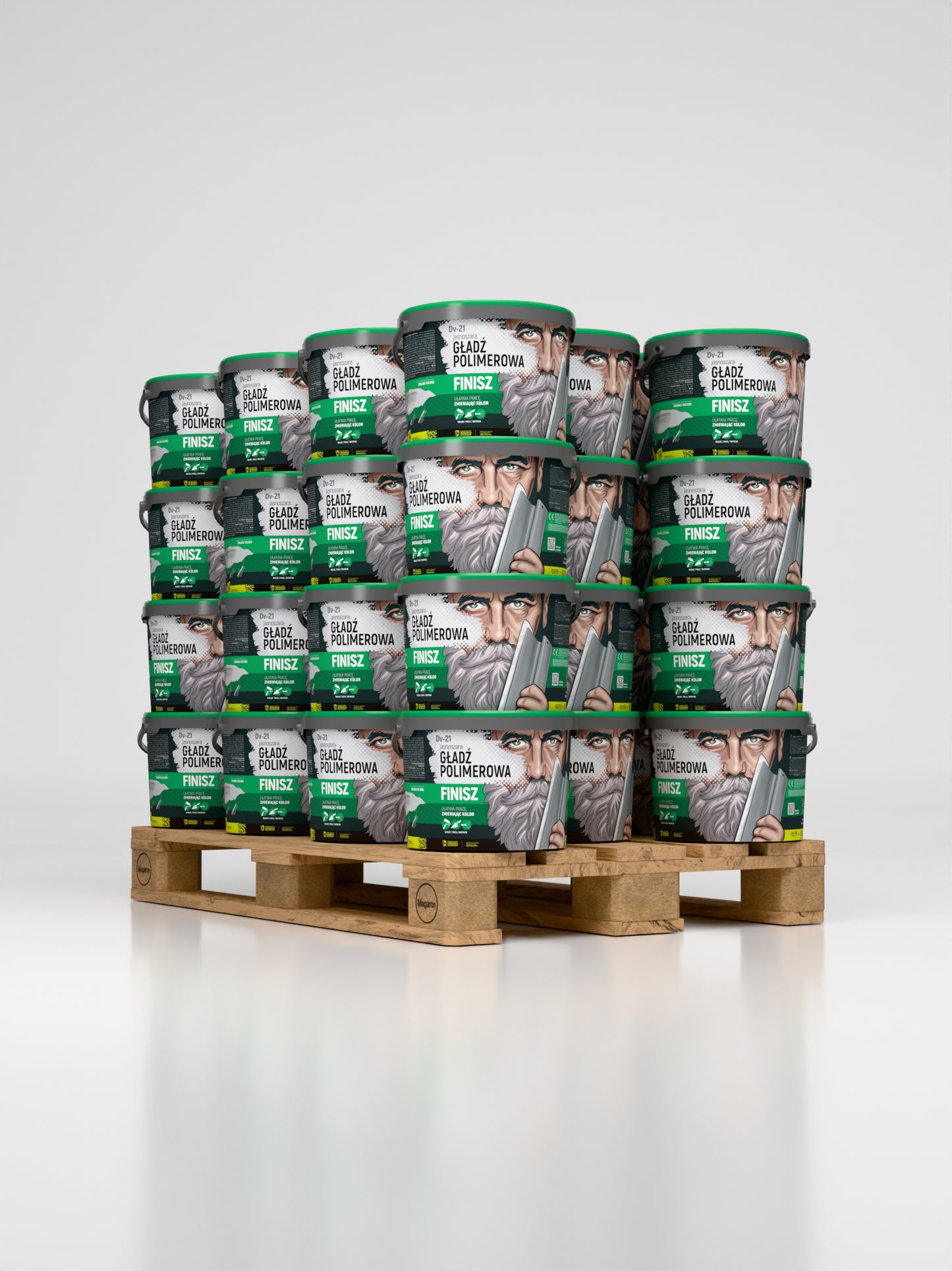 Gotowa gładź polimerowa Finisz Megaron Dv-21 paleta (44 szt x 17kg)