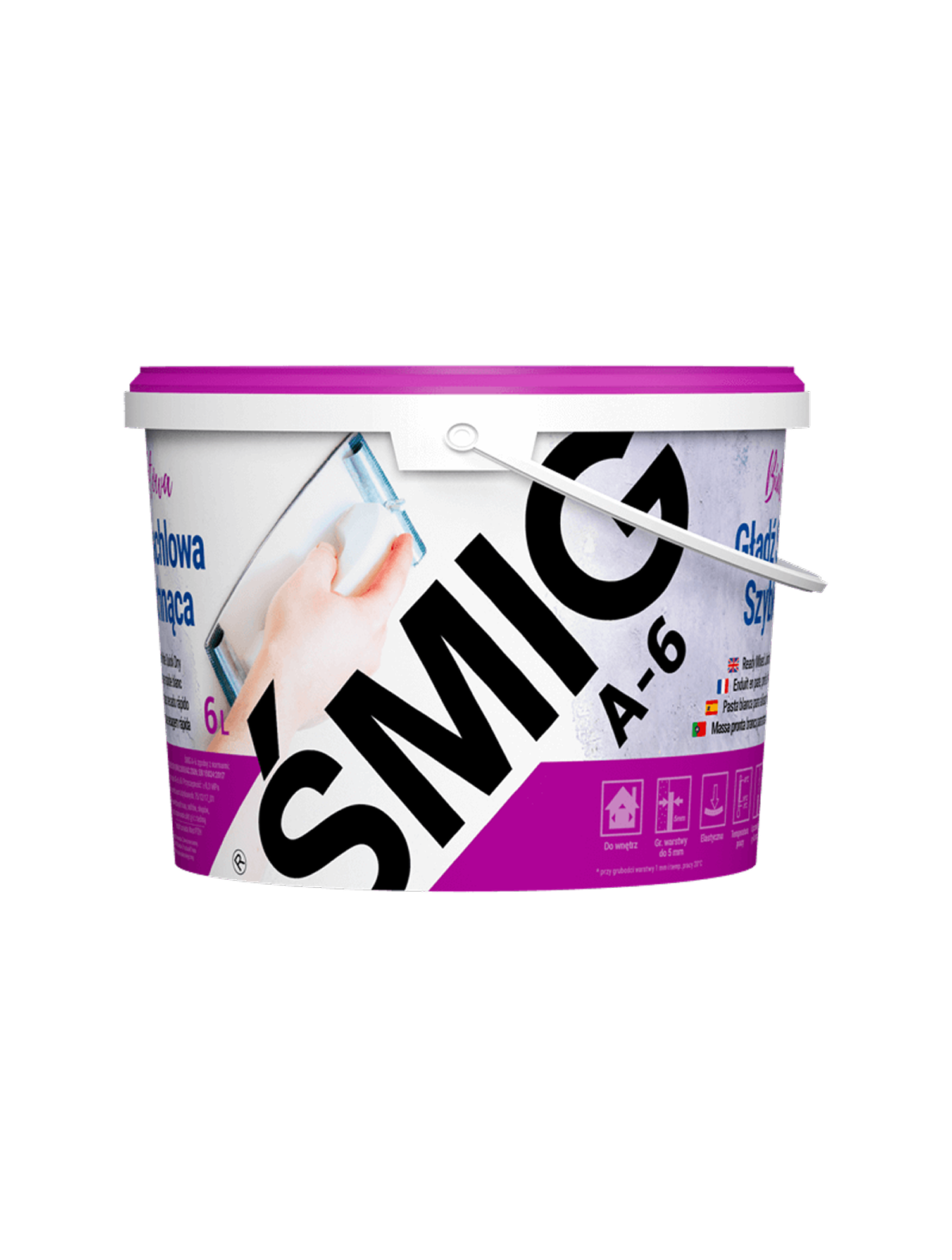 Biała Gotowa Gładź Szpachlowa Szybkoschnąca ŚMIG A-6